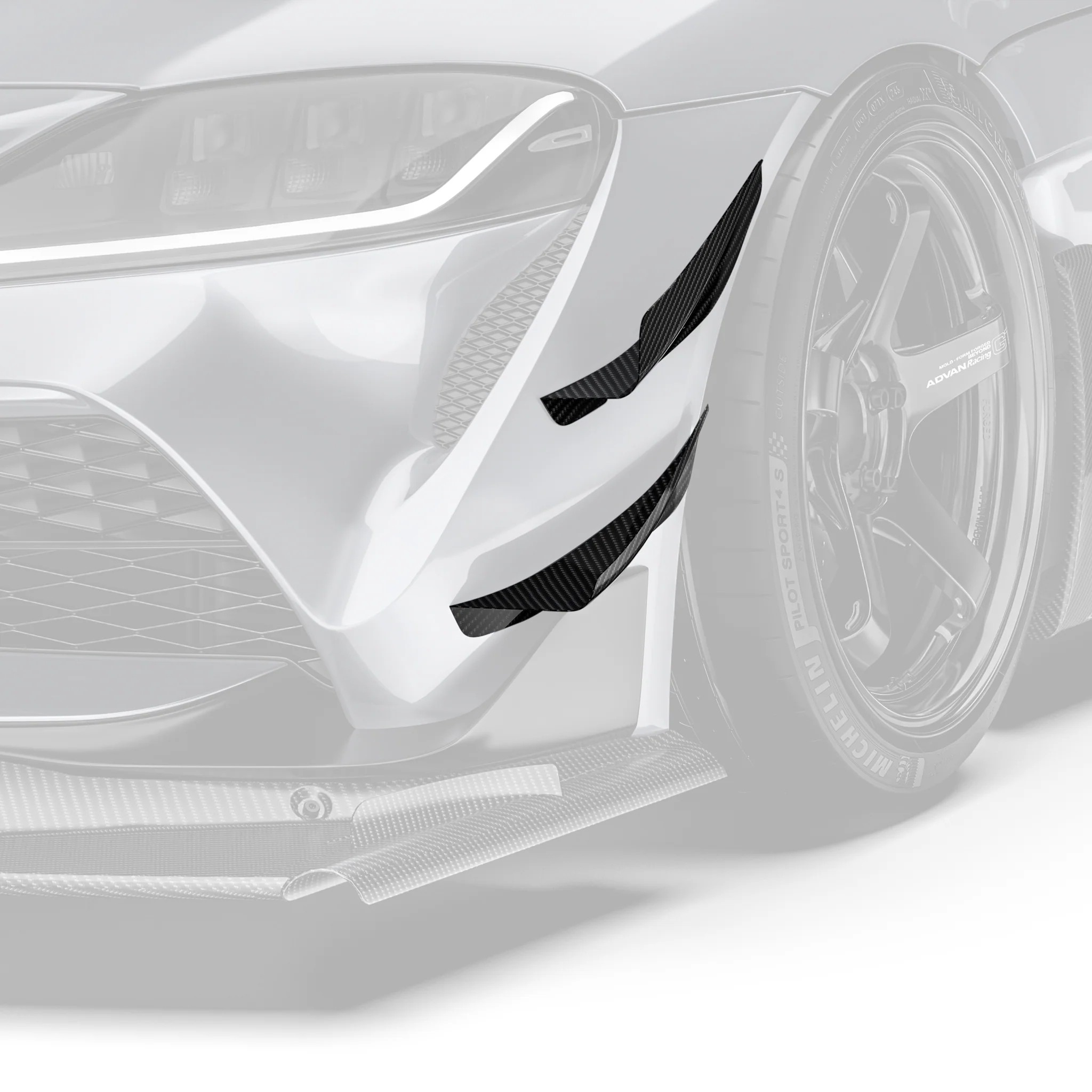 TOYOTA GR SUPRA PREPREG RACE CANARDS (STOCK BUMPER)
